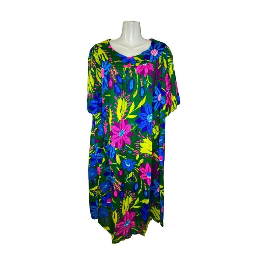 Hawaiian Muu Muu Tiki Aloha Floral Long Dress NO TAG